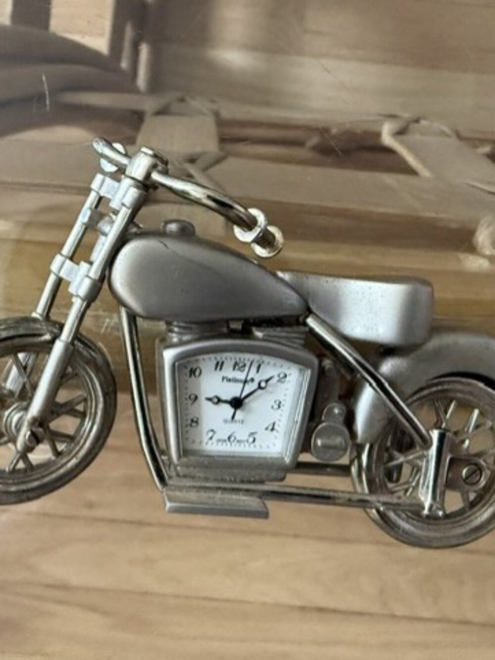 Platinum Quartz Motorcycle Mini Clock